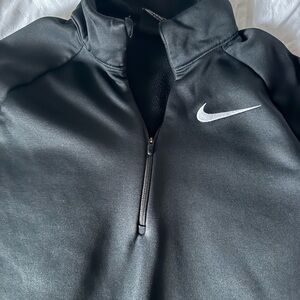 Nike Black Quarter-Zip Pullover with White Swoosh